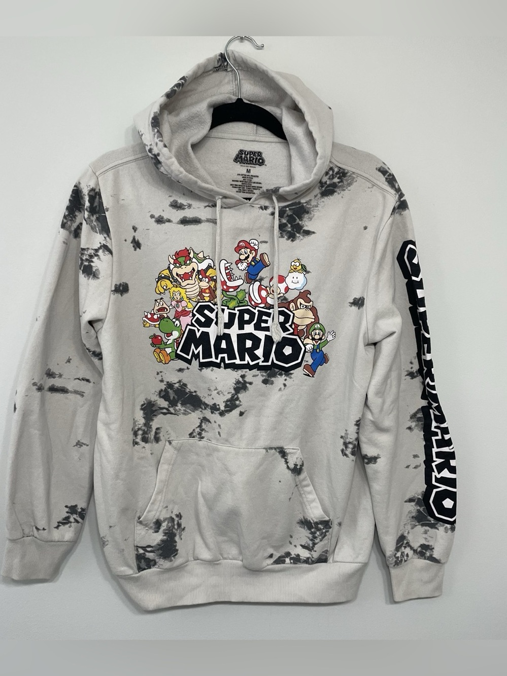 Nintendo Super Mario Hoodie Splatter Dye Characters Size M